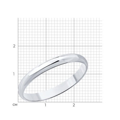 Кольцо обручальное из белого золота «Сияние клятвы» Соколов (арт.110183-3)