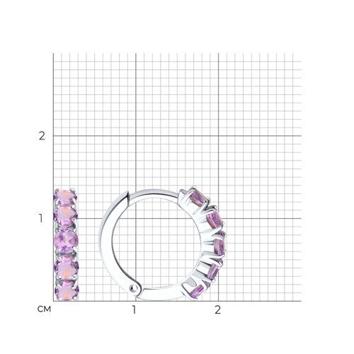 Серьги из серебра с аметистами (Арт.92022408)