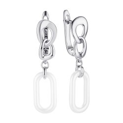 Серьги из серебра с керамикой (Арт.tc-e02192-w-w-x-x-x)