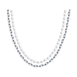 Колье из серебра с жемчугом (Арт.92070078)