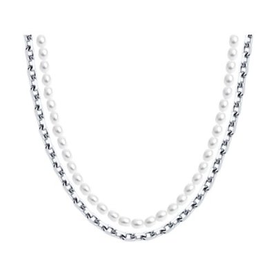 Колье из серебра с жемчугом «Дуэт Барокко» Соколов (арт.92070078)