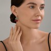 Серьги из серебра с фианитами и эмалью «Вишнёвый сад» Соколов (арт.94027006)