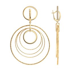 Серьги из золочёного серебра с фианитами (Арт.93-121-02032-2)