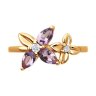 Кольцо из золочёного серебра с аметистами и фианитами (Арт.93-310-02061-2)