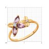 Кольцо из золочёного серебра с аметистами и фианитами (Арт.93-310-02061-2)