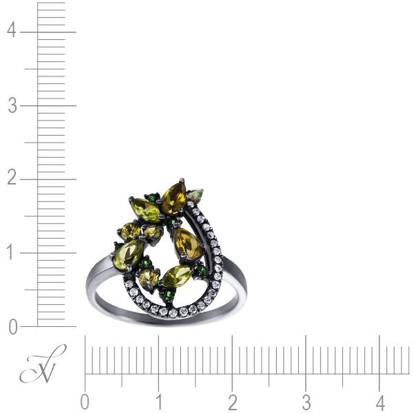 Кольцо из золота с бриллиантом и топазом (Арт.r30571_gt_pd_blk)