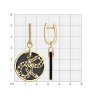 Серьги из золочёного серебра с агатами и фианитами (Арт.93-321-01771-1)