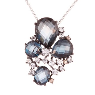 Цепь с бриллиантами и топазами «Ночной Лондон» Myjewels (арт.S048BLK4WR-C_DN_LT_BW)
