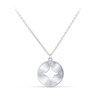 Ожерелье серебряное с подвеской-компасом «Крылья дорог» Silver Wings (арт.05an639-202)