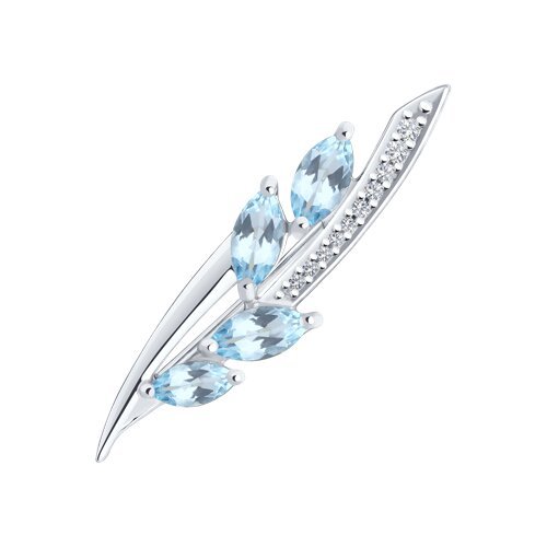 Брошь из серебра с топазами и фианитами «Небесная Ветвь» Соколов (арт.94-340-00668-1)
