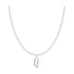 Колье из серебра с синтетическим жемчугом (Арт.94071321)