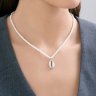 Колье из серебра с синтетическим жемчугом (Арт.94071321)