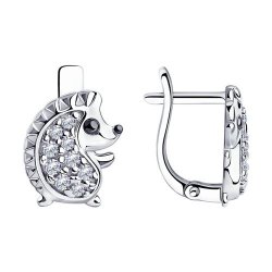 Серьги из серебра с фианитами (Арт.94-120-00983-1)