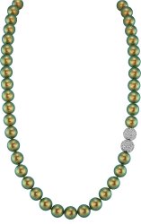 Ожерелье из серебра с жемчугом и кристаллом swarovski (Арт.32l-sk-26)