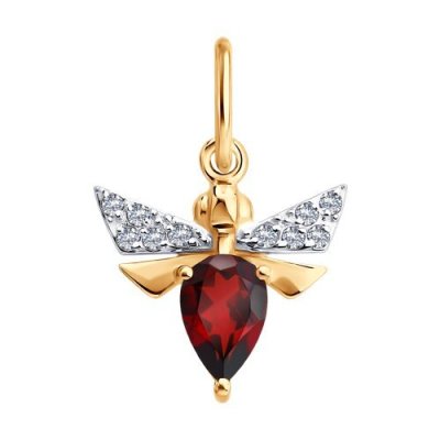 Подвеска золотая пробы 585 с гранатом (Арт.51-330-00419-1)