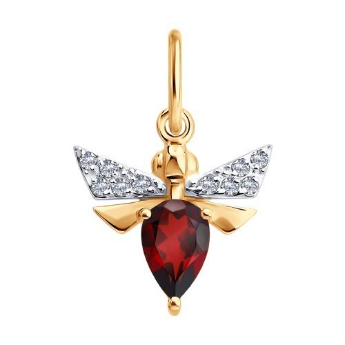 Подвеска золотая пробы 585 с гранатом (Арт.51-330-00419-1)