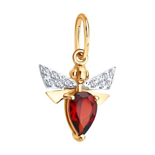 Подвеска золотая пробы 585 с гранатом (Арт.51-330-00419-1)