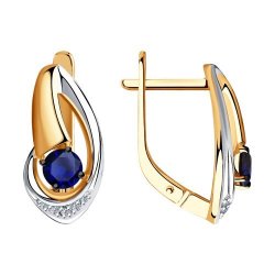 Серьги из золота с бриллиантами и сапфирами (Арт.51-220-00540-1)