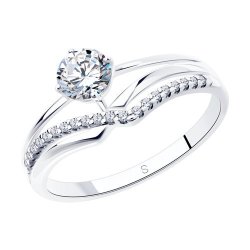 Кольцо из серебра с фианитами (Арт.94012241)