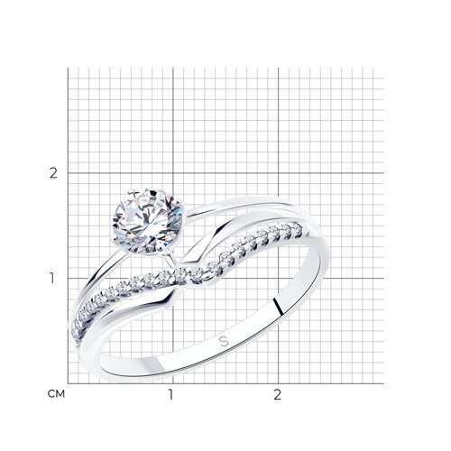 Кольцо из серебра с фианитами (Арт.94012241)