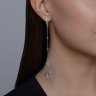 Серьги из белого золота с бриллиантами и танзанитами (Арт.6024456-3)