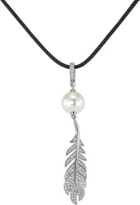 Кулон из серебра с жемчугом и куб. цирконием (Арт.cbp-4-36-1-s)