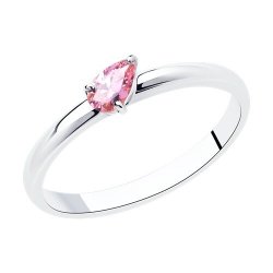 Кольцо из серебра с фианитом (Арт.94013469)