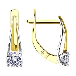 Серьги из желтого золота с фианитами (Арт.53-120-01727-1)