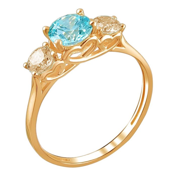 Кольцо золотое с кристаллами Swarovski «Summer Breeze» Estet (арт.01К2110881-3)