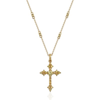 Ожерелье с сапфиром «RELIGION» из золота 585 Estet (арт.01Л532366-1)