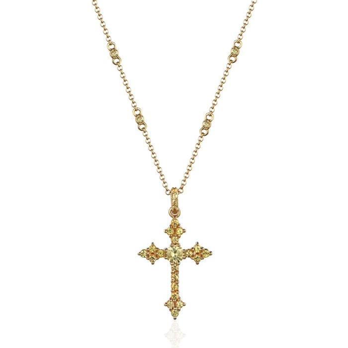 Ожерелье с сапфиром «RELIGION» из золота 585 Estet (арт.01Л532366-1)