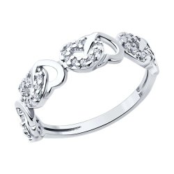 Кольцо из серебра с фианитами (Арт.94013838)