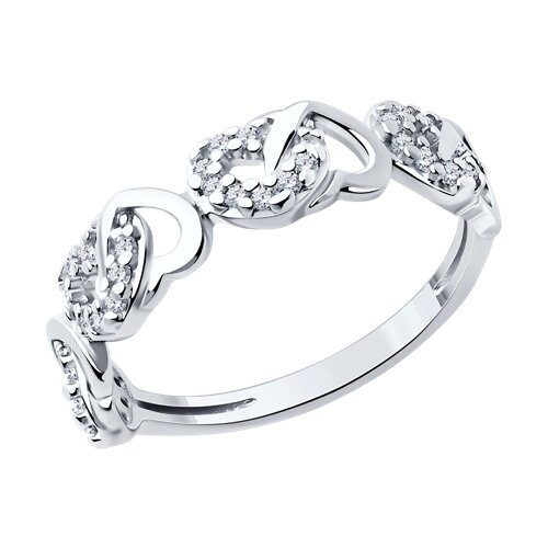 Кольцо из серебра с фианитами (Арт.94013838)