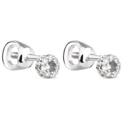 Серьги из золота с бриллиантом Русские Самоцветы (Арт.53528)