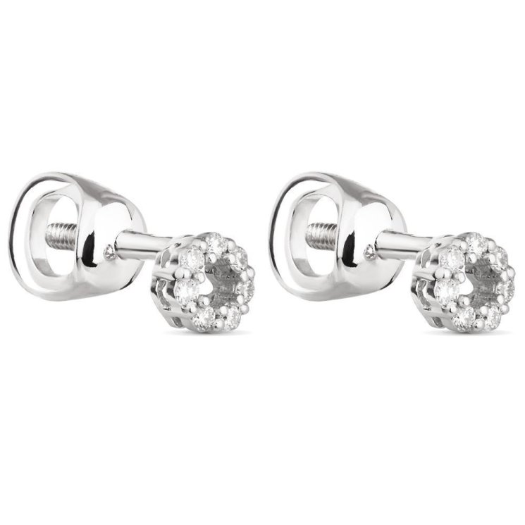 Серьги из золота с бриллиантом Русские Самоцветы (Арт.53528)