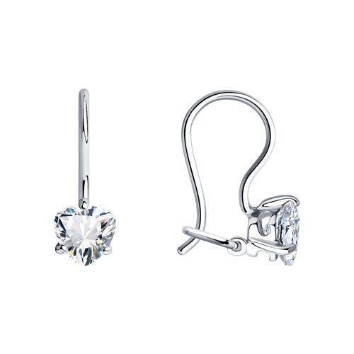 Серьги из серебра с фианитами (Арт.94020577)