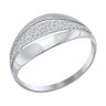 Кольцо из белого золота с фианитами (Арт.016654-3)