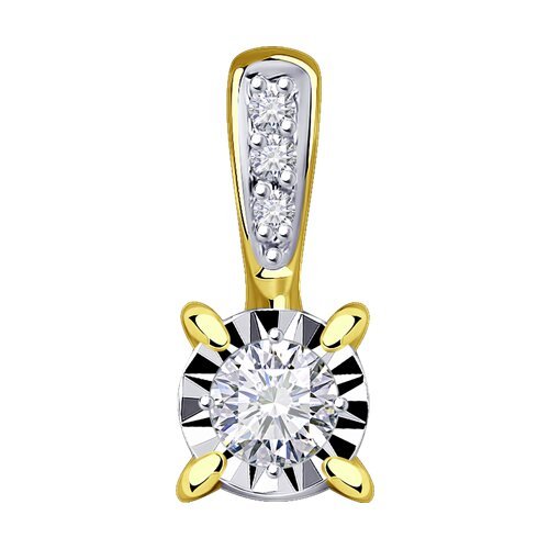 Кулон золотой с бриллиантом «Солнечный Луч» SOKOLOV (арт.01755)