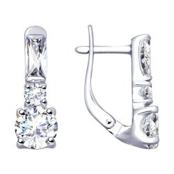 Серьги из серебра с фианитами (Арт.94022692)