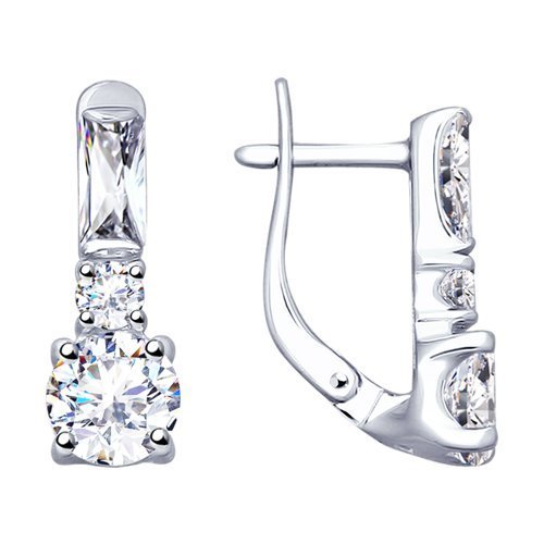 Серьги из серебра с фианитами (Арт.94022692)