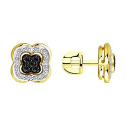 Серьги из желтого золота с бриллиантами (Арт.7020058-2)