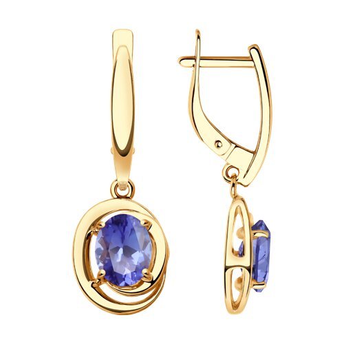 Серьги из золота с танзанитами (Арт.6024407)