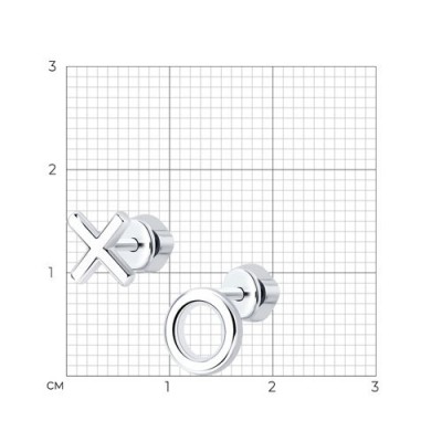 Серьги из серебра без вставок «Игра Контрастов» Соколов (арт.9402)