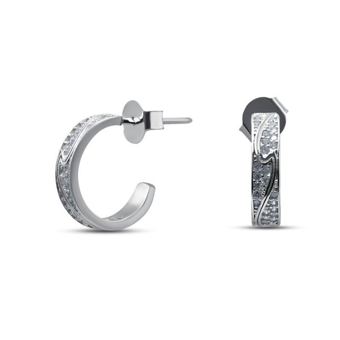Серьги серебряные с кубическим цирконием «Крылья сияния» Myjewels (арт.0220)