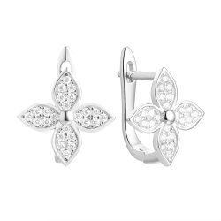 Серьги из серебра с фианитом (Арт.cz-e04050-x-w-x-x-w)