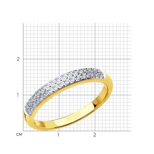 Кольцо из желтого золота с бриллиантами (Арт.1010359-2)