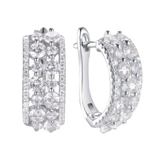 Серьги серебряные с фианитами «Spark Line» Fresh Jewelry (арт.PD-E00597-X-W-X-X-W)