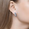 Серьги золотые пробы 585 с миксом камней (Арт.728601-3)