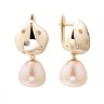 Серьги с жемчугом и фианитами «Baroque Glow» серебро 925 Fresh Jewelry (арт.PI-E420-12-X-L-PN-X-W)