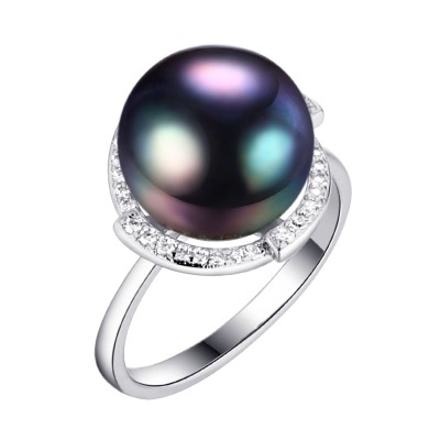 Кольцо серебряное с жемчугом и фианитами «Nautilus Glow» Fresh Jewelry (арт.PI-R02298-X-W-PNB-X-W)